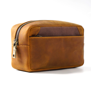 Crazy Leather Toiletry Bag Women Dopp <b>Kit</b> Bag for Men <b>Shaving</b> Bag. - Product Image 1
