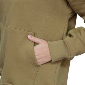 Sudaderas con Capucha y Sudaderas de Felpa de Algodón Teñido Liso de Primera Calidad, Color Marrón Arena, Estilo Urbano - Product Image 6