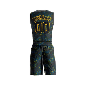 Ensemble Maillot et Short de Basketball Premium Noir et Or – Tenue d'Équipe Personnalisée en Maille Respirante – Fabricant OEM à Marque Privée - Product Image 3