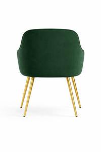 Luxury Velvet Rocking Chair with Metal Legs and Decorative Pillow for Modern Bedroom and Hotel Use - Product Image 4