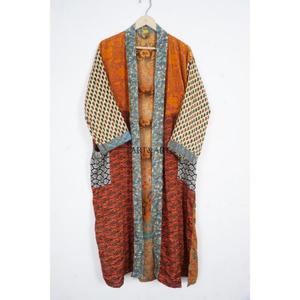 Robe Kimono en Soie pour Femme, Style Sari Indien, Robe de Nuit Unique Vintage, Peignoir, Vêtement de Nuit Respirant à Motif Floral pour l'Été et le Printemps - Product Image 5