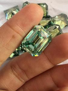 Green Moissanite Gemstone Beautiful Making Jewellery Shape Radiant Cut - Product Image 3
