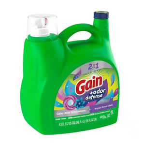 Gain Odor Defense <b>Laundry</b> <b>Detergent</b> Super Fresh Blast Scent 194 fl oz 134 Loads Advanced Odor Eliminating Formula - Product Image 3