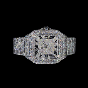 Reloj Mecánico Rectangular de Lujo con Moissanita, VVS, Pasa el Test de Diamantes, Correa de Acero Inoxidable de Alta Calidad, Gran Venta - Product Image 1