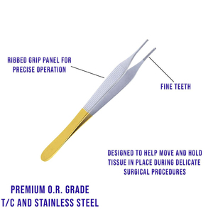 Pinzas Adson Manuales Profesionales de Acero Inoxidable Reutilizables, Instrumentos Quirúrgicos Médicos de Alta Calidad - Product Image 6