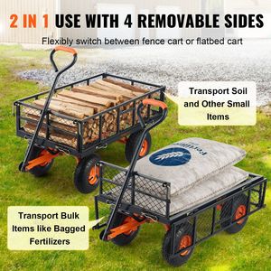 Carrello con cassone ribaltabile in metallo con impugnatura convertibile 2-in-1 con struttura a montaggio facile con cassone ribaltabile carriola 400 Lbs capacità 10 pollici - Product Image 4