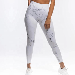 Polyester/Cotton Quick Dry Sustainable Solid Active Wear Gym Workout <b>Tights</b> Mid Waist Yoga Pants Butt Lifting Yoga Leggings - Product Image 1