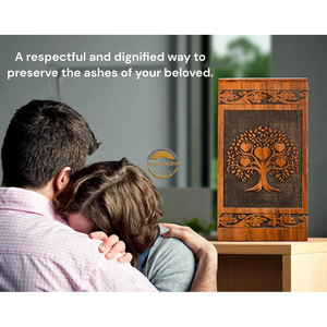 AYAANS Rosewood wooden Hand Carved Wooden Hot Selling cremation Urn Box for Adult Ashes Wholesale Cremation Urns (6X6X11)IN - Product Image 5