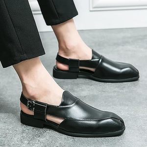 Nuevo Calzado Peshawari Chappal Kheri Negro Formal, Casual y Tradicional para Hombre, Impermeable y Transpirable, para Bodas - Product Image 4