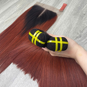 High Quality 100% Virgin Vietnamese for Ombre <b>Chestnut</b> Bone Straight Super Double Drawn Human Hair Extensions Factory Priced - Product Image 2