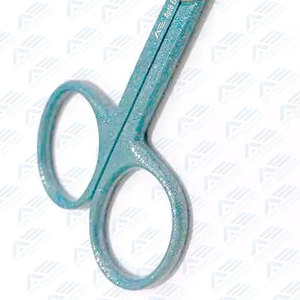 Manicure Stainless Steel <b>Nail</b> Scissors for <b>Nails</b> and Eyebrows with Aqua Blue Glittery Design 4" Slim Scissors with Pointed Tip - Product Image 4