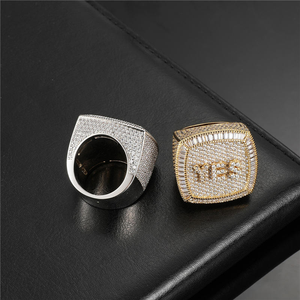 Cushion Shape Moissanite Diamond Letter <b>Ring</b> 925 Silver Iced Out Custom Name Hip Hop <b>Statement</b> <b>Ring</b> - Product Image 2