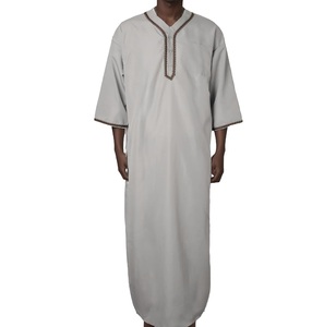 Best Selling Three Quarter <b>Men</b> Thawb Ethnic Khamis Arab Islamic Premium <b>Thobe</b> Breathable Custom Cotton Omani Thobes for Man - Product Image 1