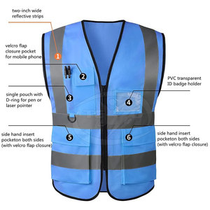 Gilet de sécurité pour hommes respirant de haute qualité certifié CE, couleur personnalisée, logo personnalisé pour la vente en ligne - Product Image 2