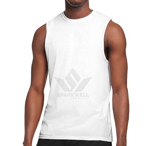 <b>Men's</b> <b>White</b> Sleeveless O-Neck Knitted Tank Top Breathable Solid Color Casual Sports <b>Vest</b> - Product Image 2