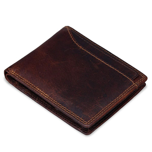 Wholesale Custom Men's Genuine Leather Multi Pockets <b>Wallets</b> Fold Closure RFID Blocking Minimalist Design Vintage <b>Wallets</b> - Product Image 5