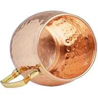 Taza Moscow Mule Clásica de Cobre Puro 100% Martillado a Mano con Asa, 500ml, a Prueba de Fugas, Ecológica, para Fiestas