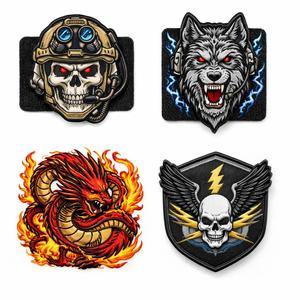 Juego de Parches de Morale Bordados Personalizados con Velcro, Insignia Táctica de Fantasía con Gancho y Bucle para Chaquetas, Bolsos, Chalecos, Gorras y Uniformes - Product Image 4