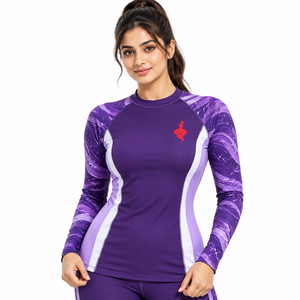 <b>Women</b> <b>Rash</b> <b>Guard</b> Long Sleeve Athletic Shirt Quick Dry Sportswear Breathable Performance Top <b>for</b> Surfing Swimming Fitness - Product Image 1