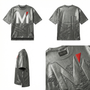 Camiseta de Moda Urbana Metálica de Lujo, Camisa de Diseñador Urbana Extra Grande, Camiseta Casual para Hombre, Tendencia Europea y Estadounidense, MALUZA INDUSTRIES, 100% Algodón - Product Image 6