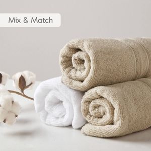 Set di 12 Asciugamani da Bagno Beige 100% Cotone ad Asciugatura Rapida - Product Image 6