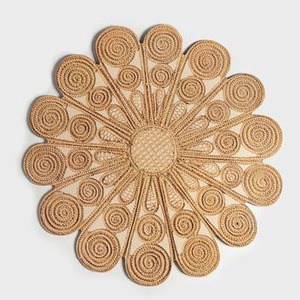 Decorative Classic Bamboo <b>Heat</b> Resistant <b>Coaster</b> Handwoven Table Setting Accessory for Weddings - Product Image 4