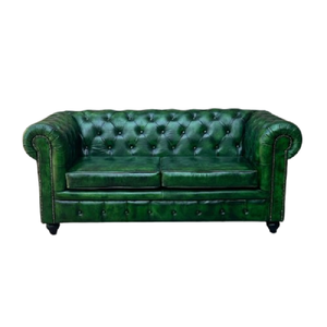 Contemporary Brown Chesterfield Leather <b>Sofa</b> Luxury Two Seat Button Tufted Upholstery Rolled Arms Classic <b>Wood</b> <b>Frame</b> - Product Image 2