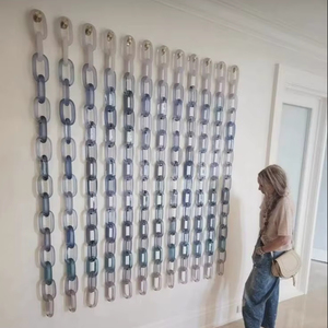 Panel Decorativo de Pared de Resina Gris de Alta Calidad, Eslabones Acrílicos, Biombo Colgante, Separador de Ambientes, Venta al Por Mayor - Product Image 1