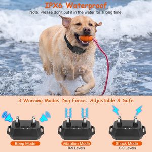 Clôture GPS sans fil rechargeable et étanche pour chien, portée réglable de 98 à 3280 pieds, collier électrique pour chien, système de confinement extérieur pour animaux de compagnie - Product Image 2