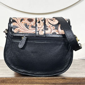 Sacs bandoulière en cuir de vachette véritable 2026, style vintage, ornés de motifs floraux, sacs à main occidentaux pour femmes - Product Image 5