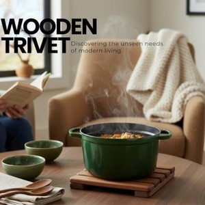 Sous-plats en bois d'acacia |   Vente en gros |   Design minimaliste artisanal |   Aqudus Saleem |   Écologique |   Cuillère à couvercle |   Usage domestique | - Product Image 4