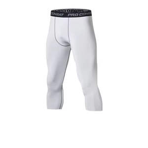 Pantalones de Compresión de Baloncesto de Secado Rápido y Alta Elasticidad para Hombre, Pantalones de Entrenamiento de Siete Puntos, Fibra de Algodón y Bambú, Logotipo Personalizado - Product Image 4