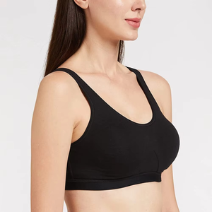 Soutien-gorge de sport noir pour femme, sans couture, confortable, à maintien élevé, pour la gym, le yoga, les entraînements, vêtements de sport pour les passionnées de fitness, respirant et extensible - Product Image 2