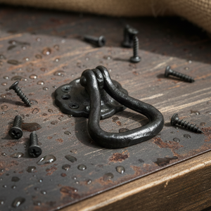 Poignée de porte de placard en fer noir traditionnelle, style rustique vintage, quincaillerie de meubles de cuisine, durable, antirouille pour tiroirs et placards - Product Image 5