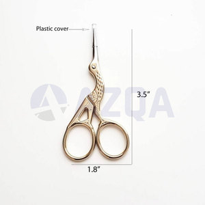 Stainless Steel Gold Color Stork Embroidery <b>Scissors</b> for <b>Sewing</b> Cross Stitch Needlework Thread Cutting Crafts - Product Image 2