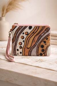 Bolso de mano con cremallera y estampado de leopardo con cuentas, hecho a mano, informal, para uso diario - Product Image 2