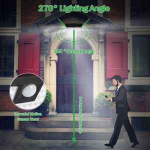 118 <b>LEDs</b> Solar Wall <b>Light</b> Outdoor IP65 Waterproof <b>Motion</b> <b>Sensor</b> Lamp Premium Solar <b>Lights</b> - Product Image 3