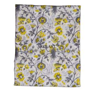 Hand Block Printed Cotton One-Piece Scoop <b>Neck</b> Beach Wrap <b>Scarf</b> Swimwear Cover-Up for Women Lightweight Summer Gift - Product Image 4