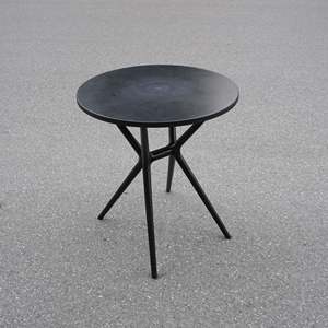 MN02 Round Outdoor <b>Table</b> 66cm Diameter Waterproof UV Resistant <b>Plastic</b> Top Minimalist Design for <b>Patio</b> Use 1 Year Warranty - Product Image 5