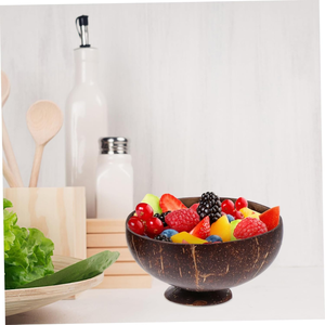 Bol en coquille de noix de coco bio en gros avec base, idéal pour servir des glaces, des salades et des yaourts, provenant du Vietnam - Product Image 3
