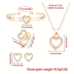 Girls Rhinestone Quartz Watch and Jewelry Set NW1502 - Product Image 3
