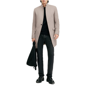 Manteau long en laine noir pour homme, dernier design, haute qualité, chaud et élégant, pour l'hiver. - Product Image 4