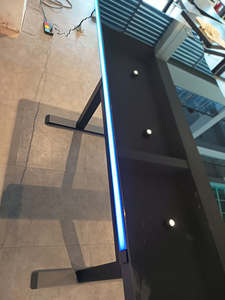 Modern <b>Electric</b> Adjustable Height <b>Desk</b> with Tempered Glass Top LED Lights USB Type-C Standing <b>Desk</b> - Product Image 3