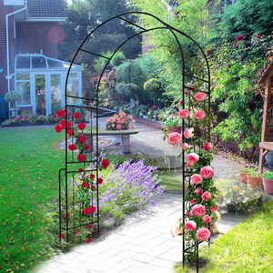 Arco da Giardino in Metallo Nero W55 X H94.5, Pergola per Piante Rampicanti e Recinzione per Rose - Product Image 6