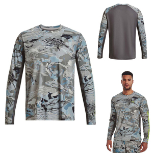 Nouveaux produits personnalisés, tissu extensible 4 directions UPF50+, 100% polyester, léger, respirant, vente en gros, haute qualité, manches longues, pêche - Product Image 1