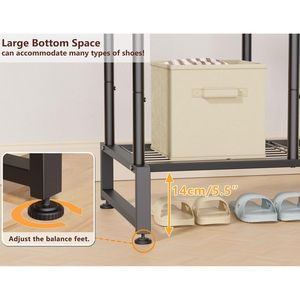 Appendiabiti Multifunzionale a 4 Ripiani per Carichi Pesanti con Doppie Aste e Barra Appendiabiti, Qualità Premium - Product Image 6