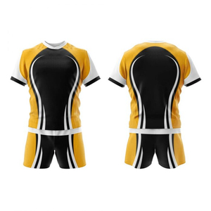 Maillots de rugby pour hommes en polyester respirant 100 % avec impression numérique personnalisée, ensemble maillot et short de haute qualité à bretelles longues ajustables pour équipe - Product Image 6