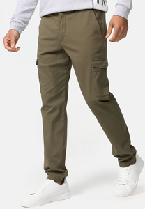<b>Men's</b> Trendy Casual Cargo Pants Side Pockets Mid-Waist <b>Elastic</b> Waist Printed Canvas Anti-shrink 100% Cotton <b>Trousers</b> - Product Image 5