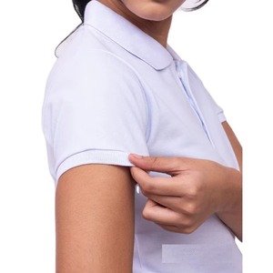 Womens <b>White</b> Cotton <b>Polo</b> Shirt Short Sleeve Solid Color Preppy Style Regular Fit Oxford Fabric Fit OEM Wholesale - Product Image 5