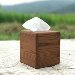 กล่องใส่กระดาษทิชชูไม้แฮนด์เมด สำหรับบ้านและสำนักงาน ลายไม้ธรรมชาติ ตกแต่งโต๊ะทำงาน - Product Image 2
